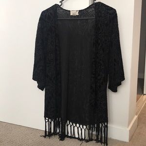 PacSun Black Velvet Cardigan